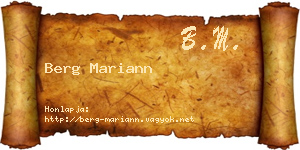 Berg Mariann névjegykártya
