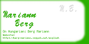 mariann berg business card